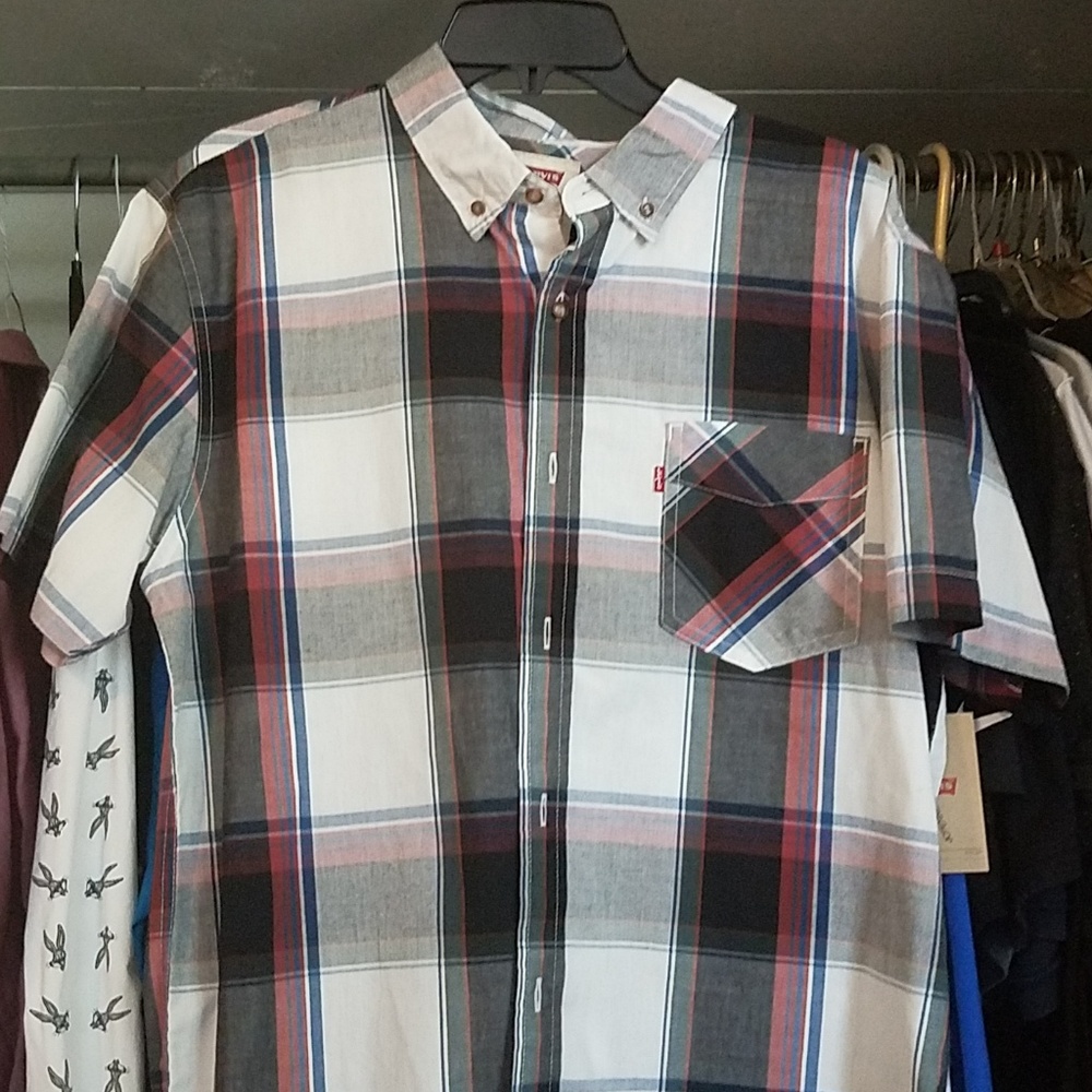 Levi button up shirt. New large